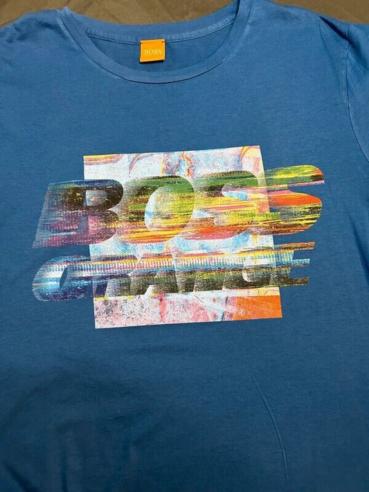 Pre-Loved - Hugo Boss T-Shirt - Blur Logo (PL322) - Gentlemens Resale