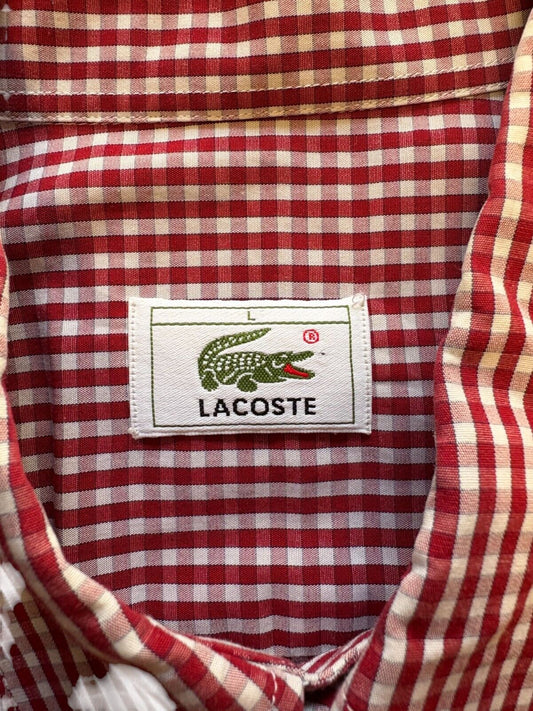 Pre Loved - Lacoste short sleeved checked shirt - (PL185) - Gentlemens Resale