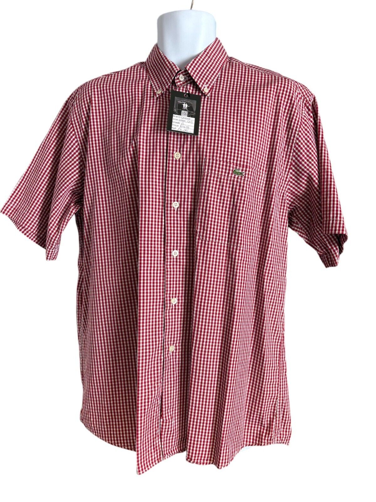 Pre Loved - Lacoste short sleeved checked shirt - (PL185)