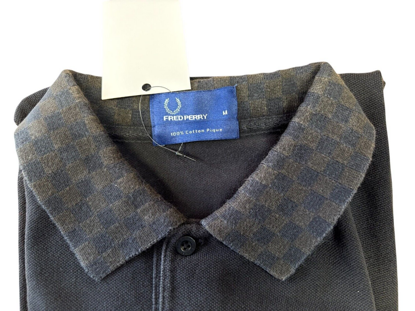 Pre Loved - Fred Perry polo with checked collar - PL263