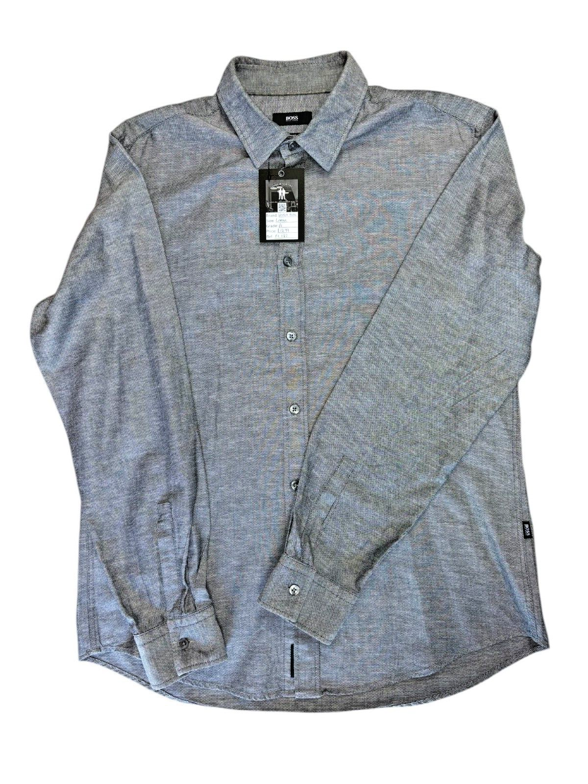 Pre Loved - Hugo Boss Long Sleeve Shirt - Slim Fit Cotton Linen (PL182)