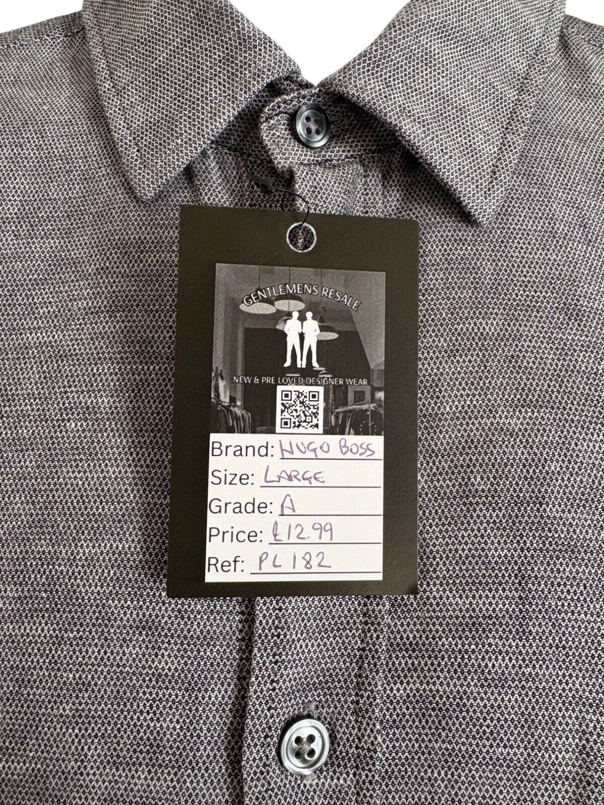 Pre Loved - Hugo Boss Long Sleeve Shirt - Slim Fit Cotton Linen (PL182)