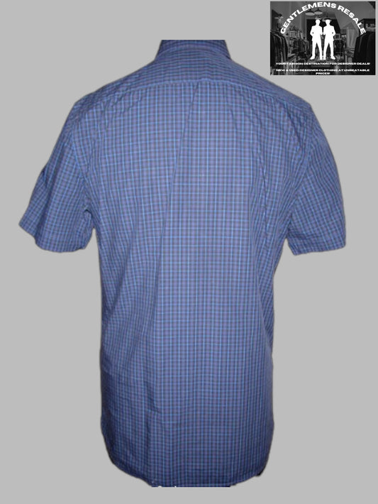Pre Loved - Lacoste short sleeve check shirt with breast pocket (PL94) - Gentlemens Resale