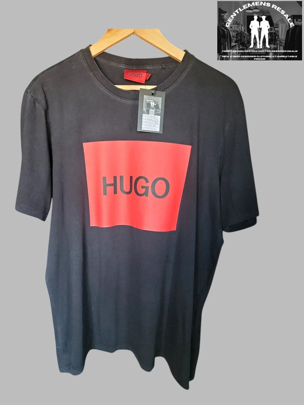 Hugo T-Shirt with Red Logo - GRS0042 - Gentlemens Resale