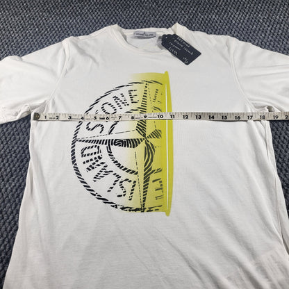 White T-Shirt with a yellow and black logo