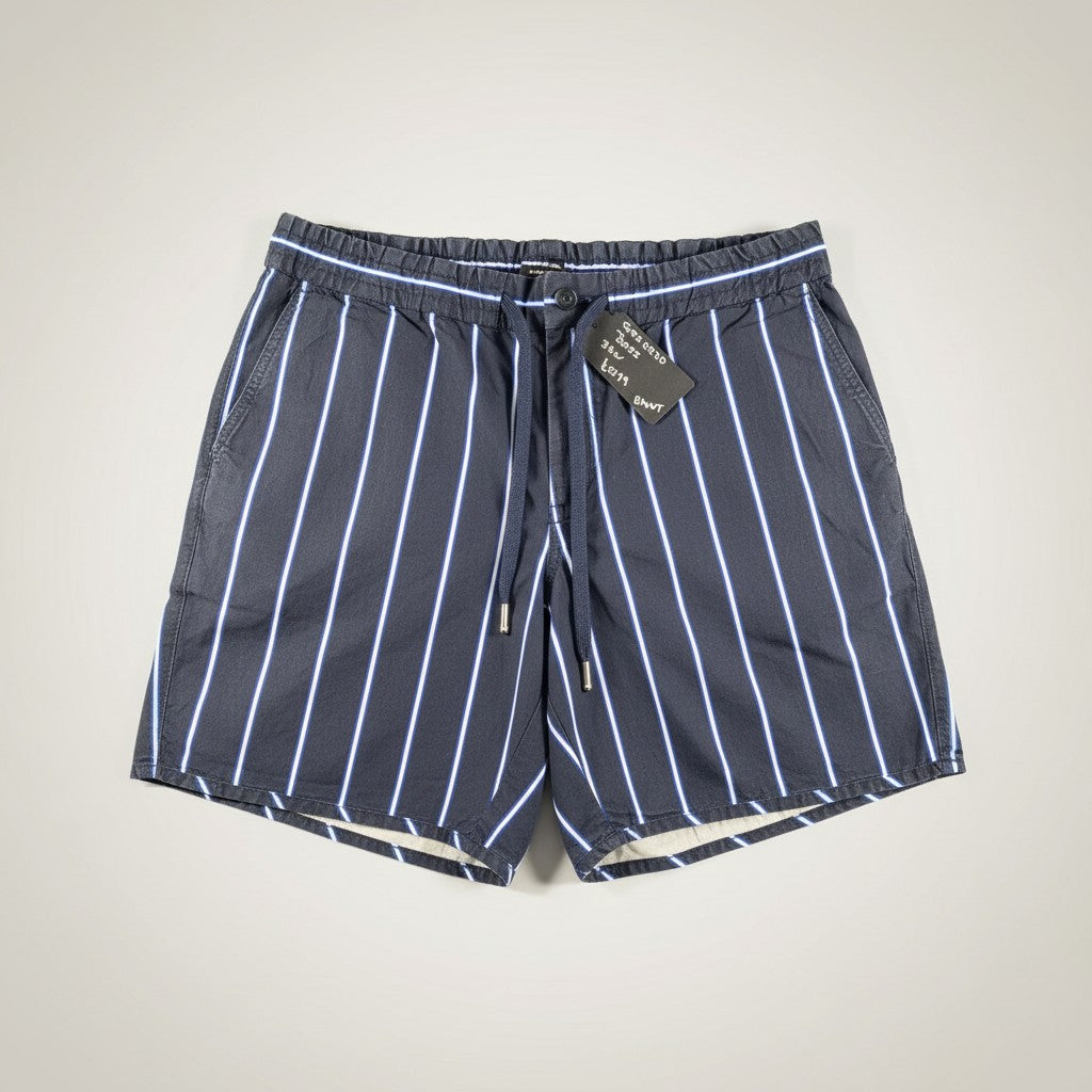 BOSS Kacey DS Shorts – Navy with White Stripes (New, Multiple Sizes) - Gentlemens Resale