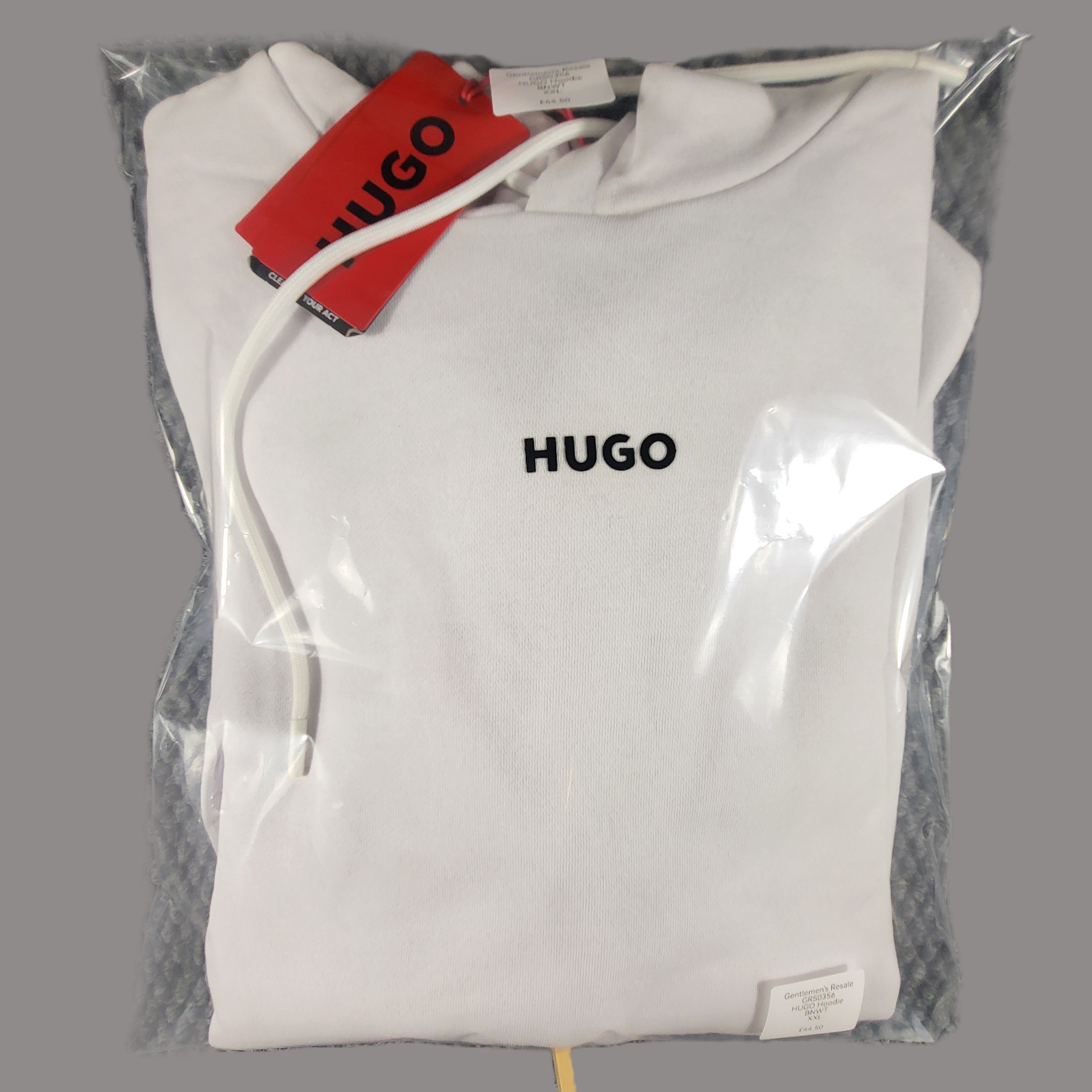 HUGO White Hoodie (XXL, New With Tags) - Gentlemens Resale