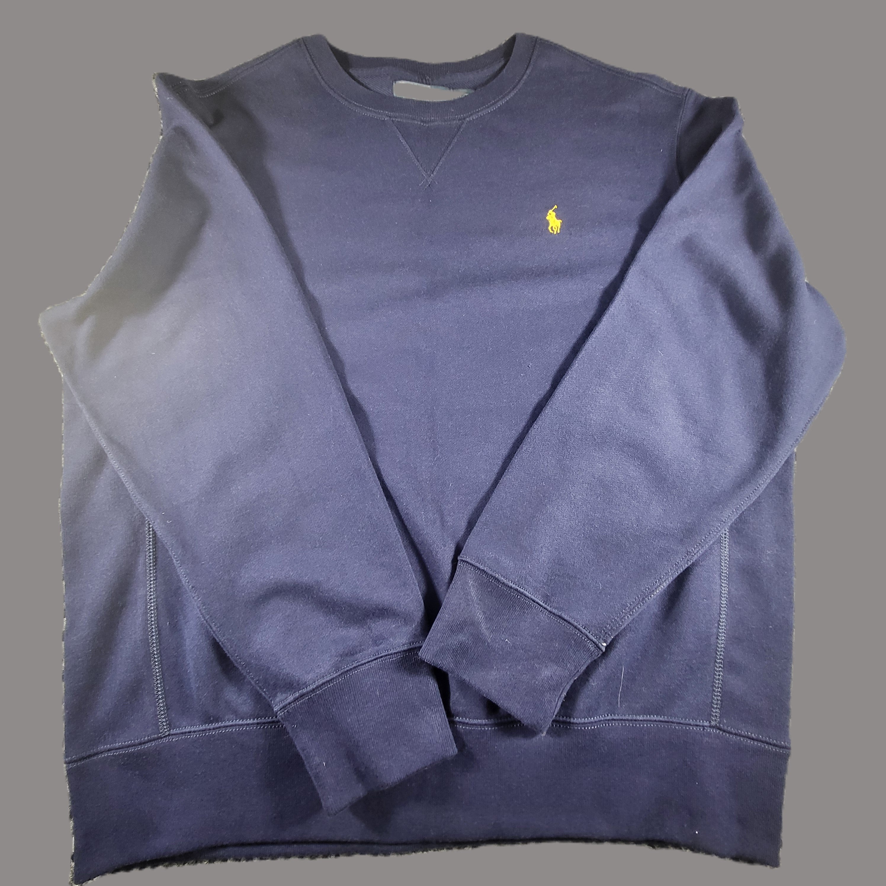 Ralph Lauren Navy Sweatshirt (XL, Pre‑Loved Grade B, Yellow Badge) - Gentlemens Resale