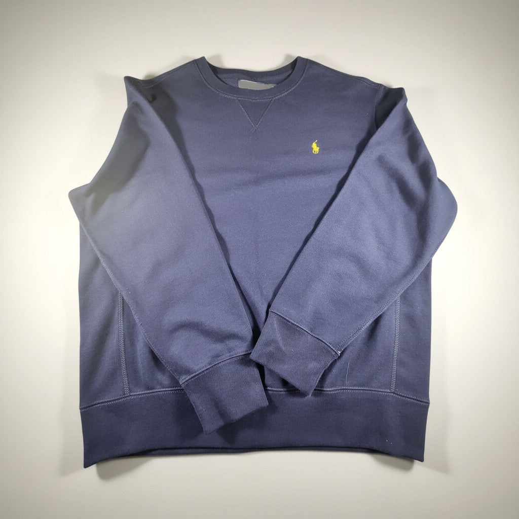 Ralph Lauren Navy Sweatshirt (XL, Pre‑Loved Grade B, Yellow Badge) - Gentlemens Resale