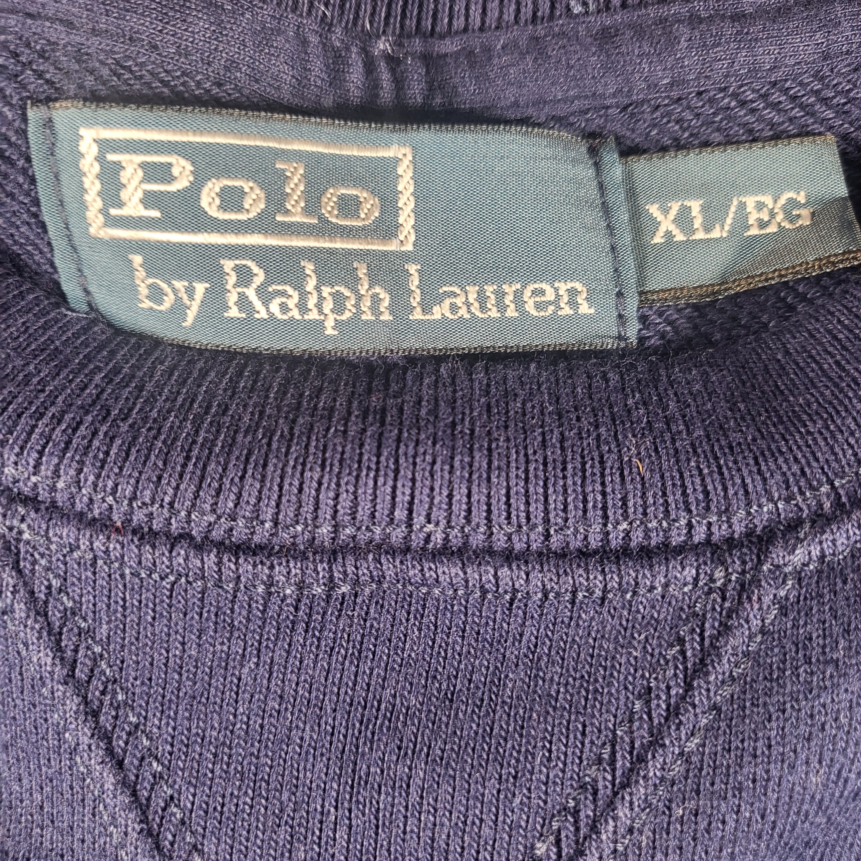 Ralph Lauren Navy Sweatshirt (XL, Pre‑Loved Grade B, Yellow Badge) - Gentlemens Resale