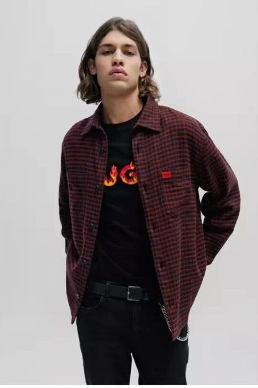 HUGO Boss Oversized Check Flannel Shirt Overshirt