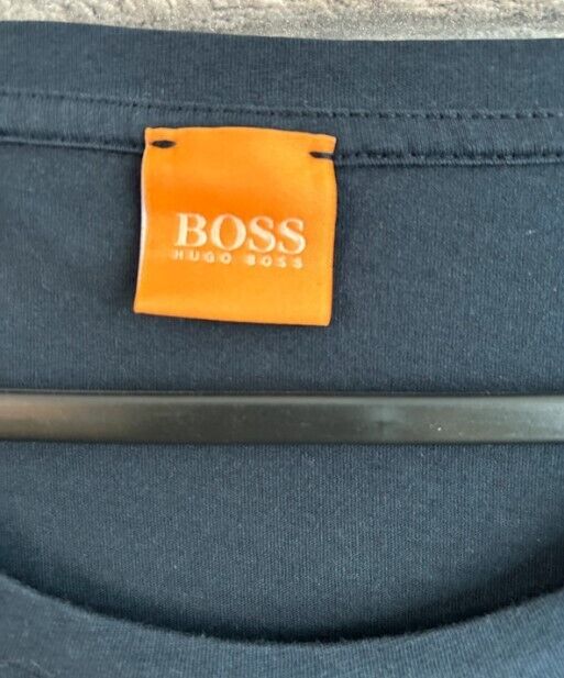 Pre-Loved Navy Boss Orange T-Shirt - (PL328) - Gentlemens Resale