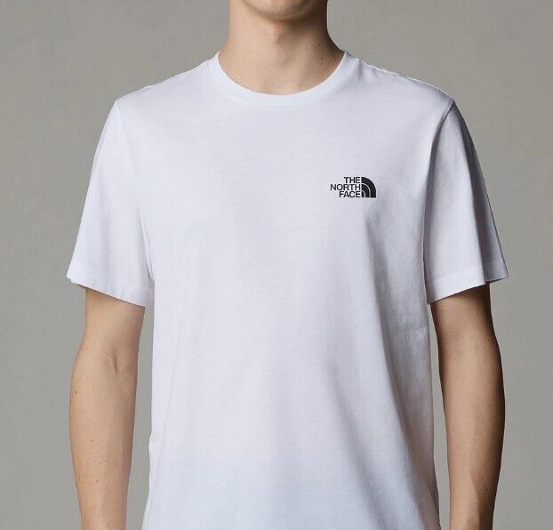 White designer logo t-shirt for men, short sleeves, classic fit, chest branding