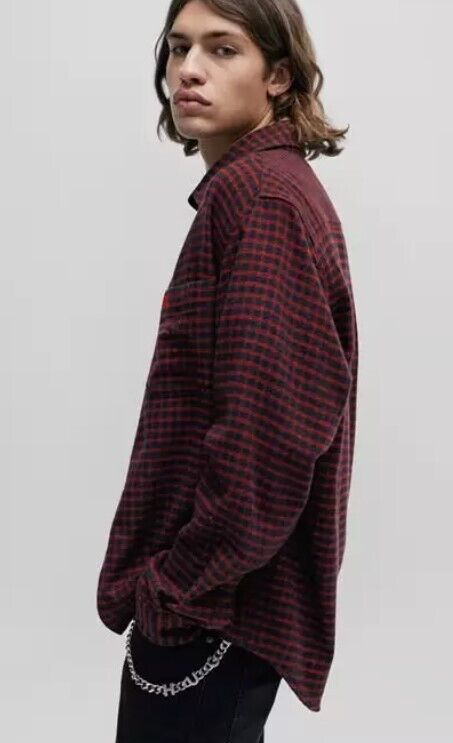 HUGO Boss Oversized Check Flannel Shirt Overshirt