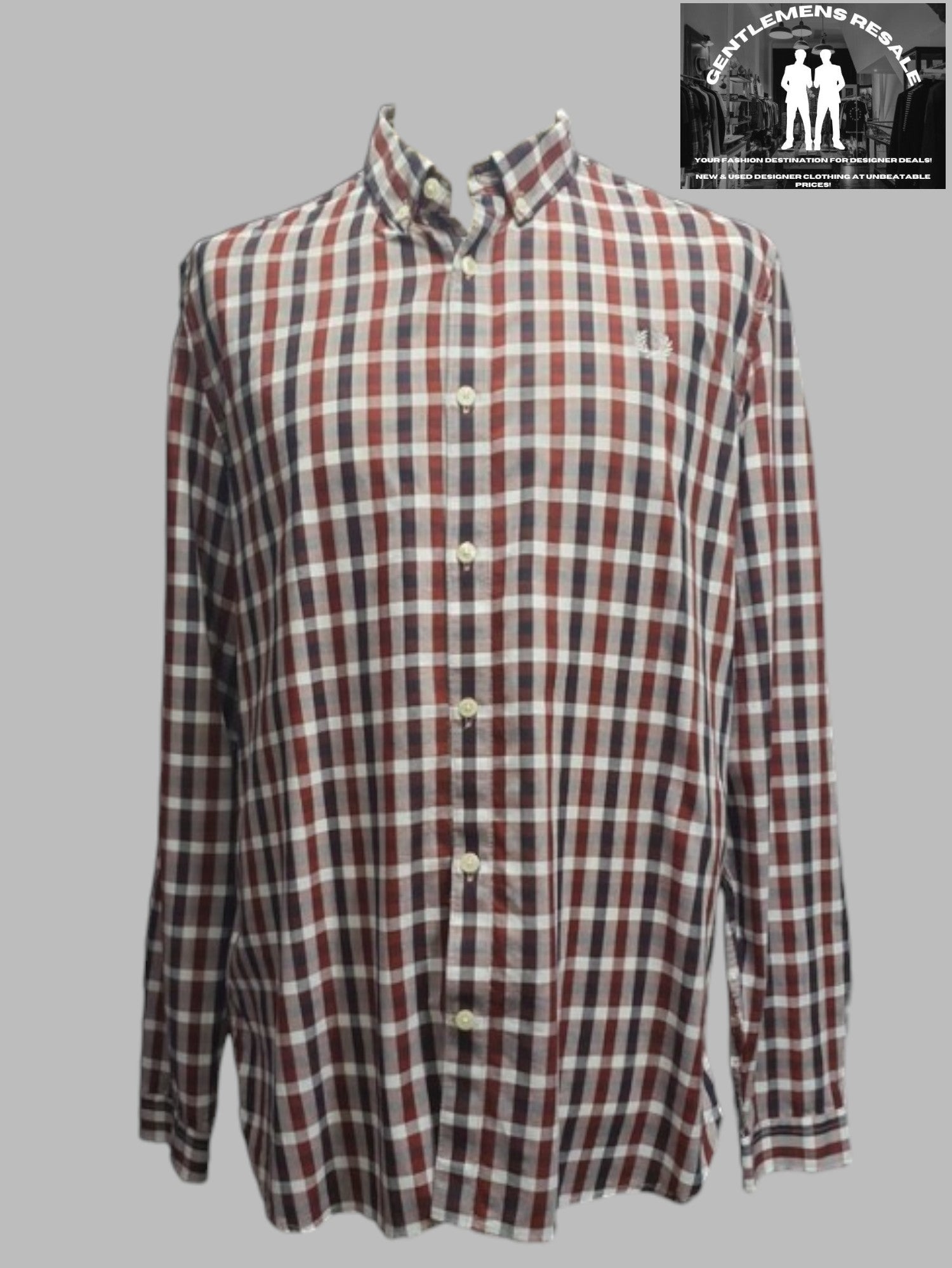 Pre-Loved Fred Perry long sleeve check shirt (PL142) - Gentlemens Resale