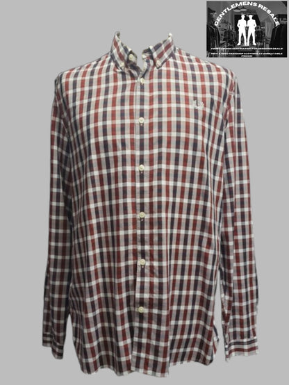 Pre-Loved Fred Perry long sleeve check shirt (PL142) - Gentlemens Resale