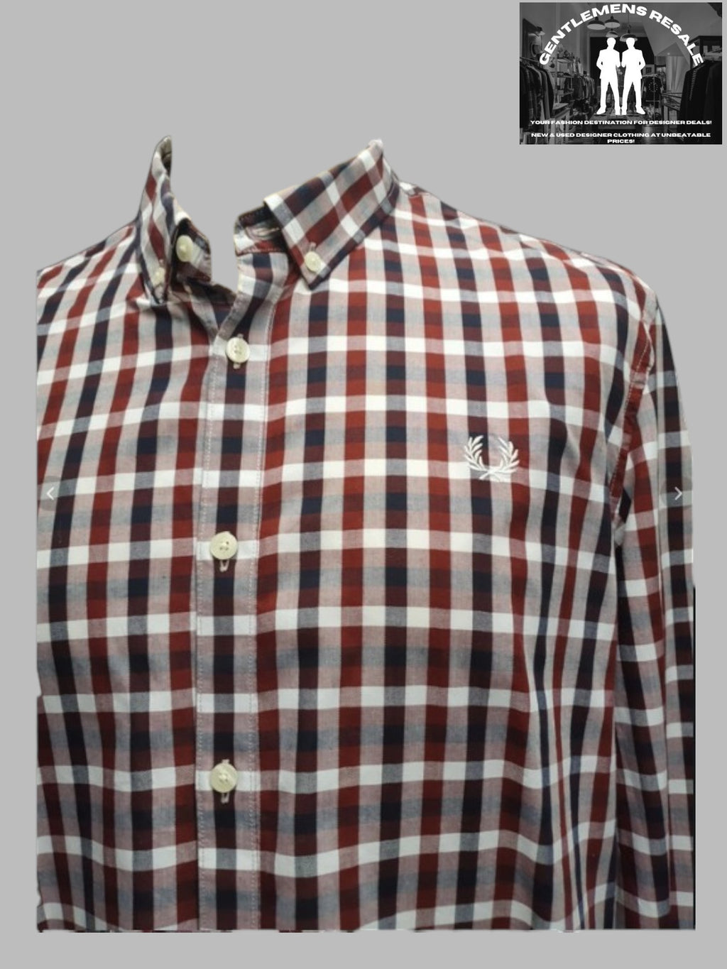 Pre-Loved Fred Perry long sleeve check shirt (PL142) - Gentlemens Resale