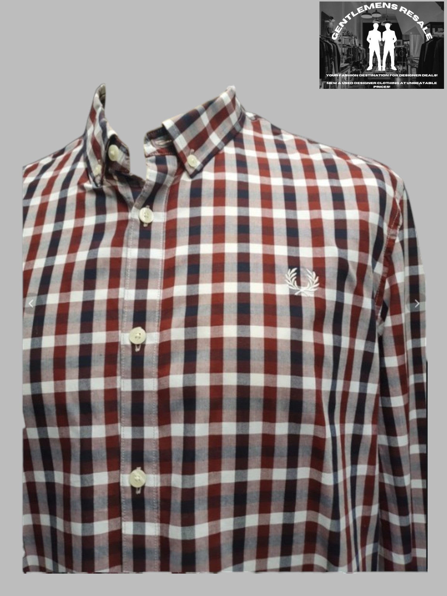 Pre-Loved Fred Perry long sleeve check shirt (PL142) - Gentlemens Resale