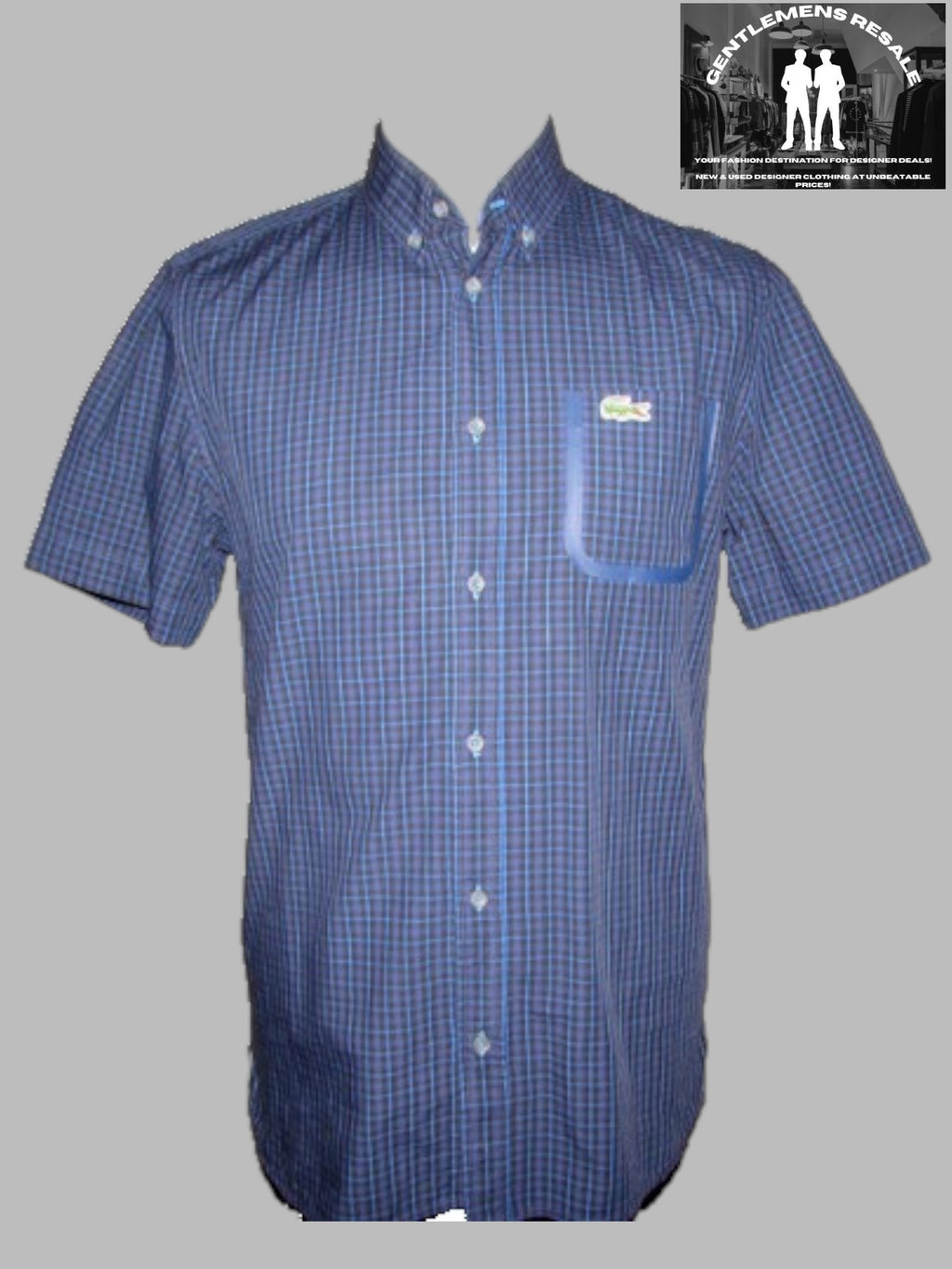 Pre Loved - Lacoste short sleeve check shirt with breast pocket (PL94) - Gentlemens Resale