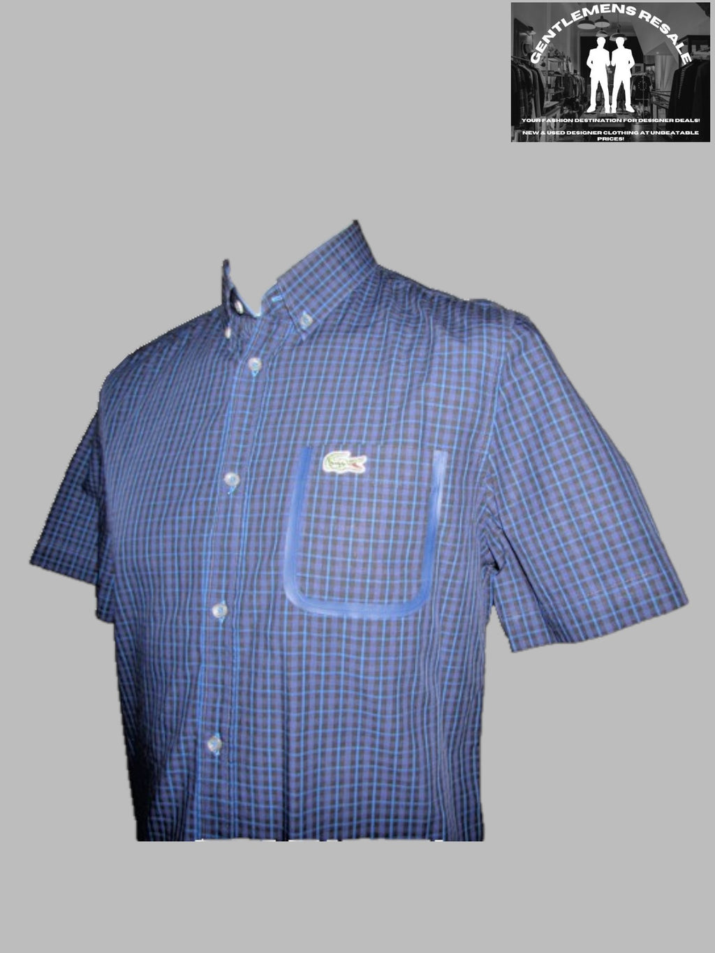 Pre Loved - Lacoste short sleeve check shirt with breast pocket (PL94) - Gentlemens Resale